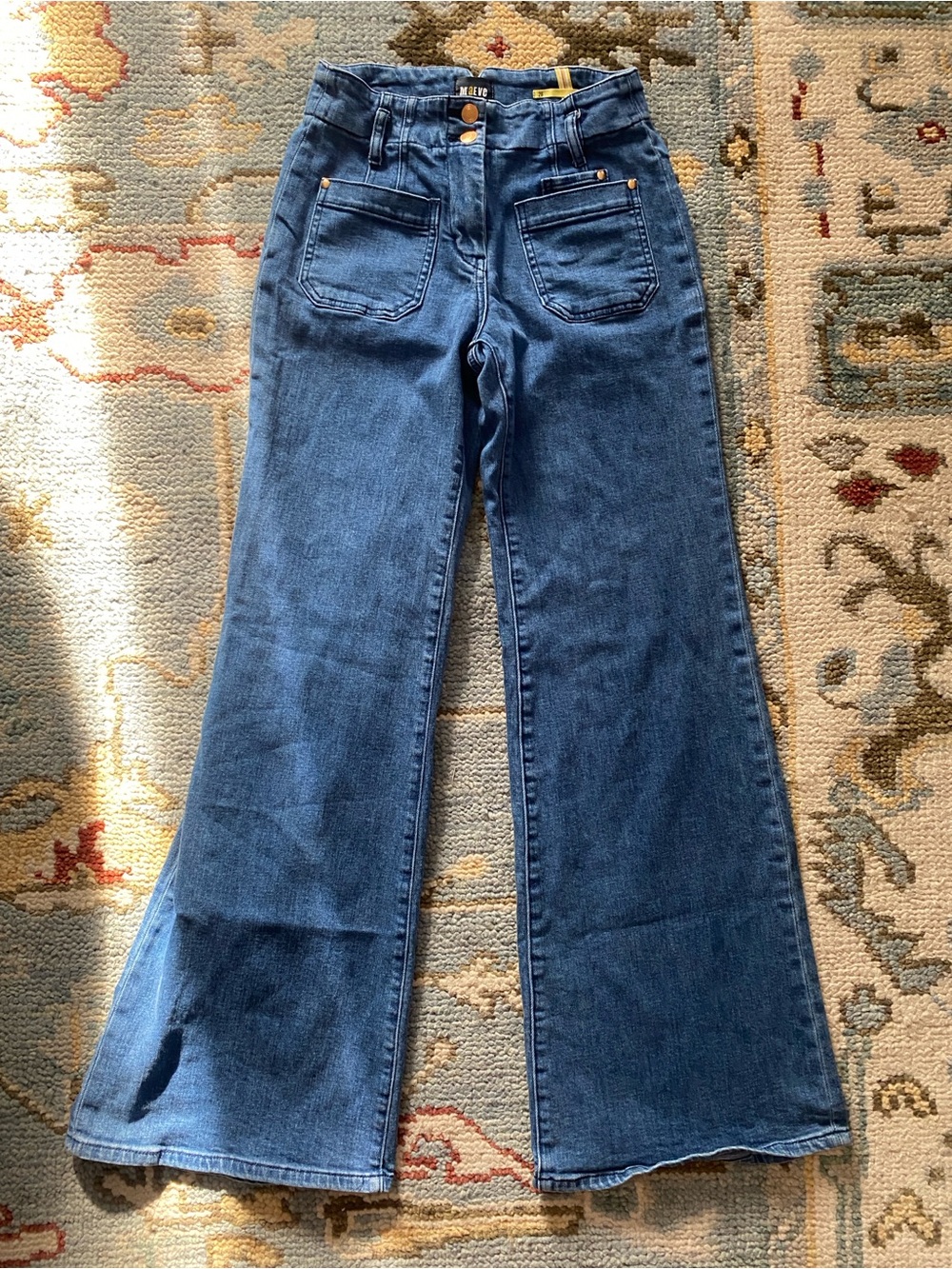 Anthropologie Dark Blue High-Rise Wide Leg Jeans